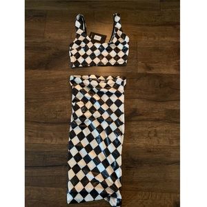 Women’s Small Matching Set Crop Top & Midi Skirt